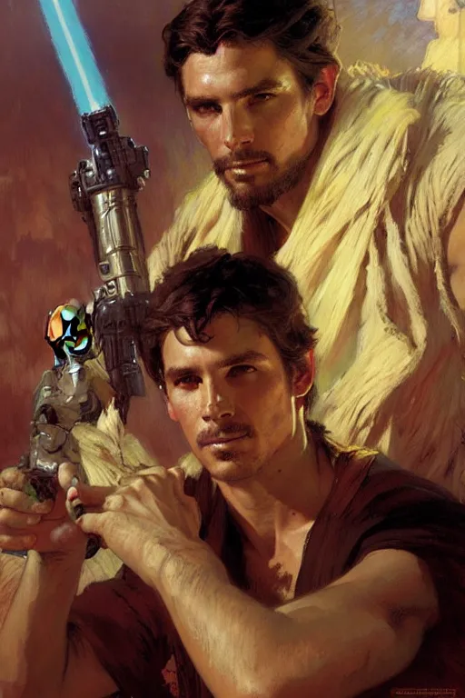 Image similar to attractive man, star wars, painting by gaston bussiere, craig mullins, greg rutkowski, alphonse mucha