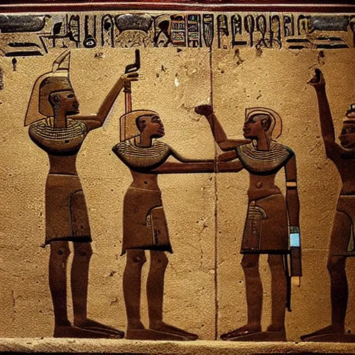 Image similar to robots in ancient egyptian art