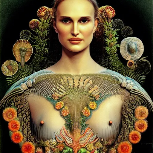 Image similar to portrait of natalie portman by ernst haeckel