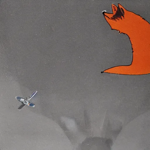 Image similar to fox animal as nose art on a ww 2 bomber