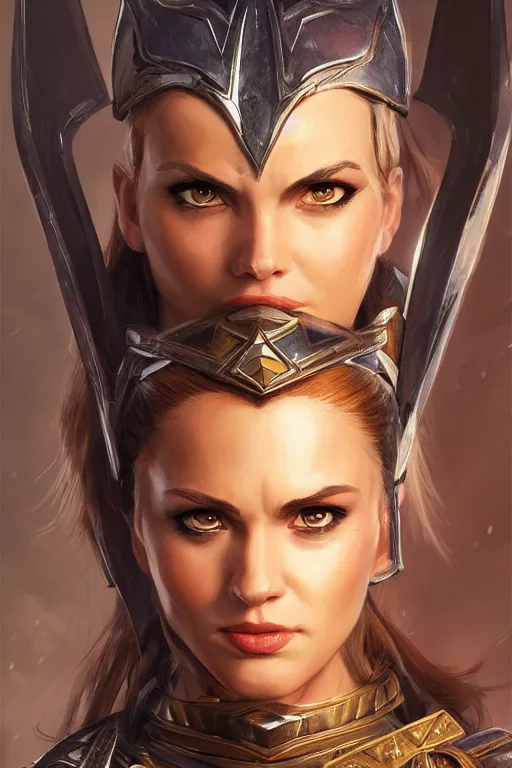 Image similar to amazon valkyrie athena, d & d, fantasy, portrait, highly detailed, headshot, digital painting, trending on artstation, concept art, sharp focus, illustration, art by artgerm and greg rutkowski and magali villeneuve