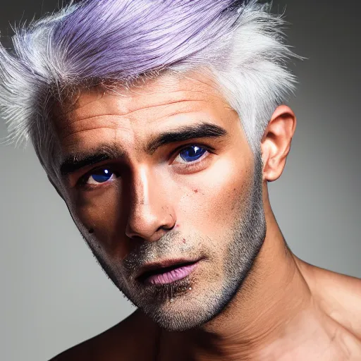 human male with purple skin and white hair | Stable Diffusion | OpenArt