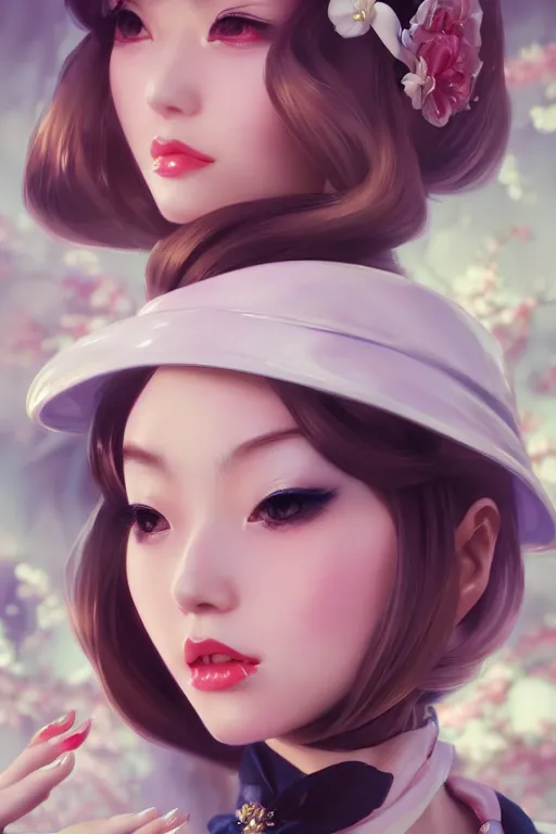 Image similar to a pin up and beautiful fashion charming dreamlke japan girl with lv jewelry, character art, art by artgerm lau and wlop and and ilya kuvshinov and john singer sargent, hyperdetailed, 8 k realistic, symmetrical, frostbite 3 engine, cryengine, dof, trending on artstation, digital art