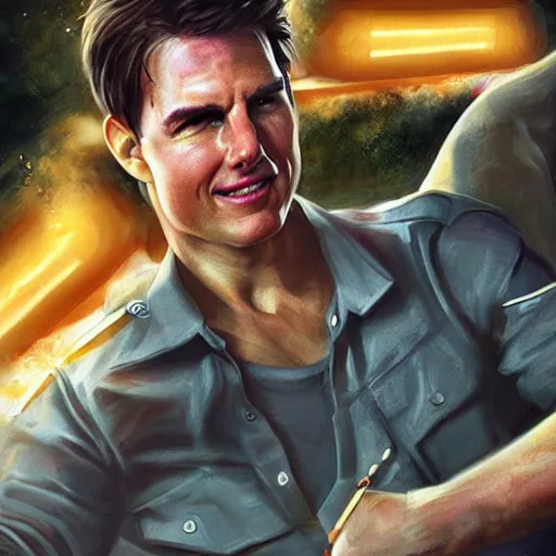 Image similar to tom cruise planting fries into the ground, digital art, highly - detailed, artstation cgsociety masterpiece