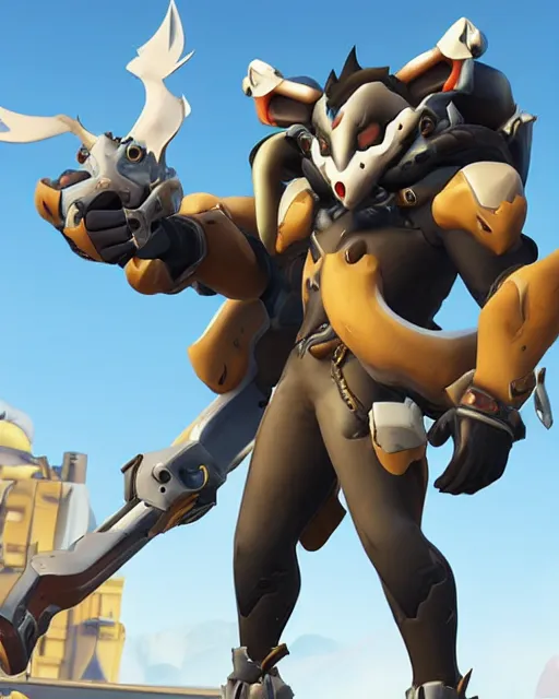 Image similar to wolf anthropomorphic playable hero character in overwatch