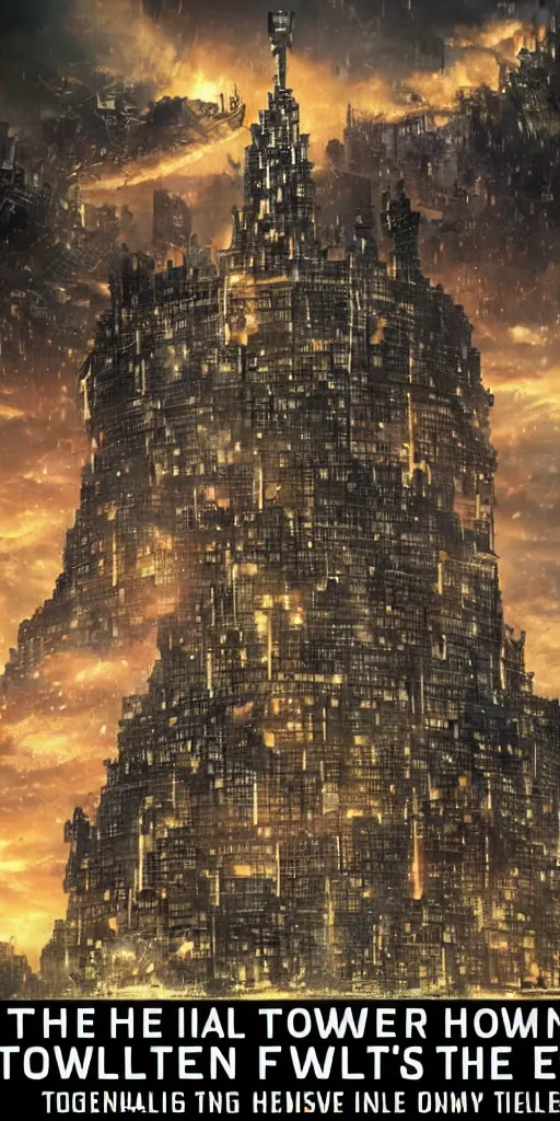 Image similar to The final tower of humanity, apocalypse