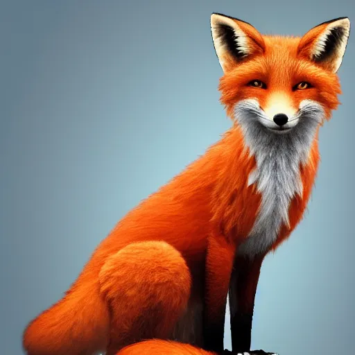 Image similar to an anthropomorphic fox