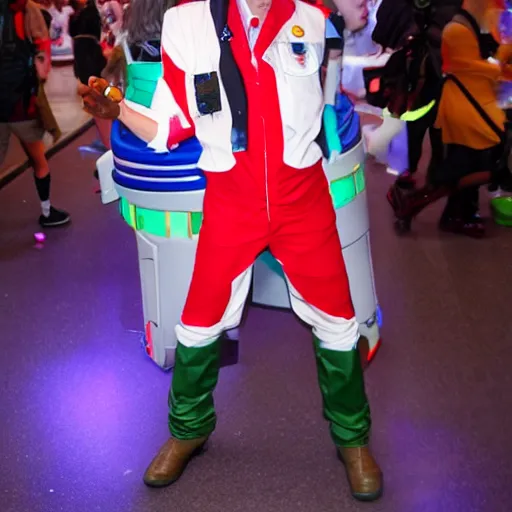 Prompt: man dresses up as space dandy and goes too an anime convention, realistic, hdr, clear image, hdd, rtx on, dynamic lighting,