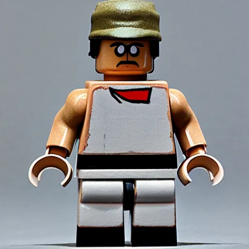 Image similar to rambo as a lego figurine