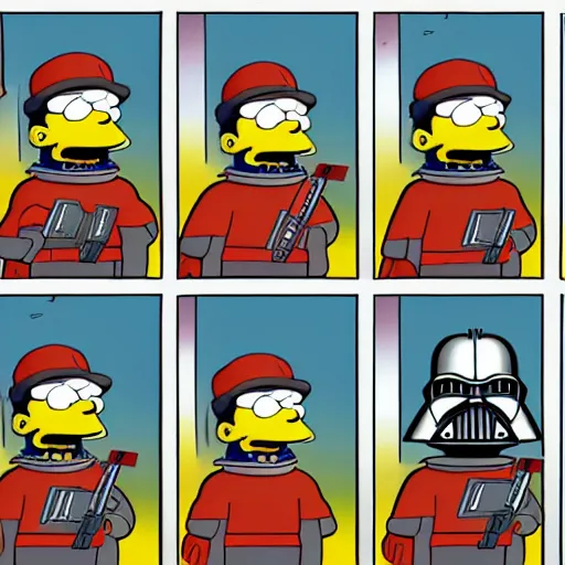 Image similar to darth vader as a simpsons character