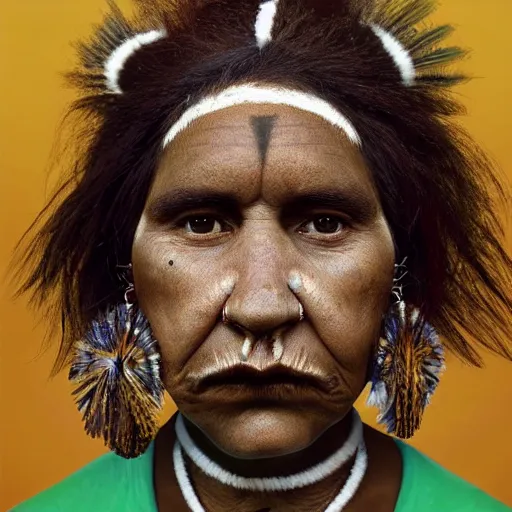 Prompt: a 3d portrait of an aboriginal woman, by Martin Schoeller