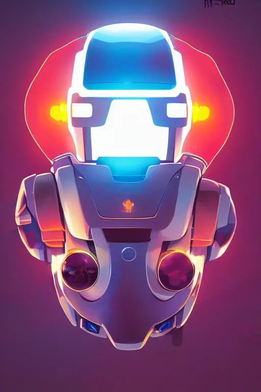 Image similar to metabots medabots medarotto medarot robot minimalist comics helmet mask neon cybereye, behance hd by jesper ejsing, by rhads, makoto shinkai and lois van baarle, ilya kuvshinov, rossdraws global illumination ray tracing hdr radiating a glowing aura