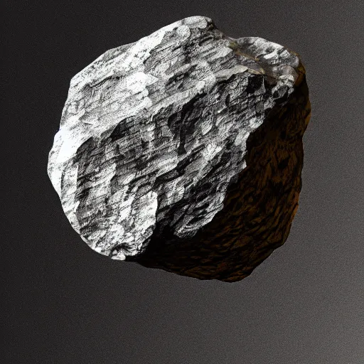 Prompt: metallic asteroid, artstation, digital art, iron, rocky, tiny silver vein, tiny gold vein