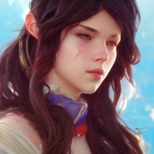 Prompt: brunette uwu girl cute, vaporwave, highly detailed, digital painting, artstation, concept art, smooth, sharp focus, illustration, art by artgerm and greg rutkowski and alphonse mucha