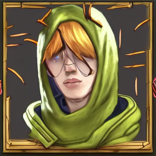 Prompt: bladee as a runescape character, osrs