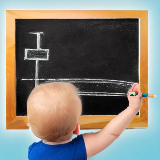 Prompt: blackboard toddler drawing Helsinki