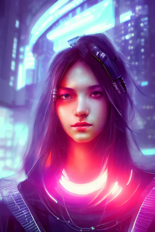 Prompt: portrait futuristic stylish cyberpunk young female pirate, in futuristic stormy electric flashing tokyo rooftop cyberpunk night, ssci-fi, fantasy, intricate, very very beautiful, elegant, neon light, highly detailed, digital painting, artstation, concept art, soft light, hdri, smooth, sharp focus, illustration, art by tian zi and craig mullins and WLOP and alphonse mucha