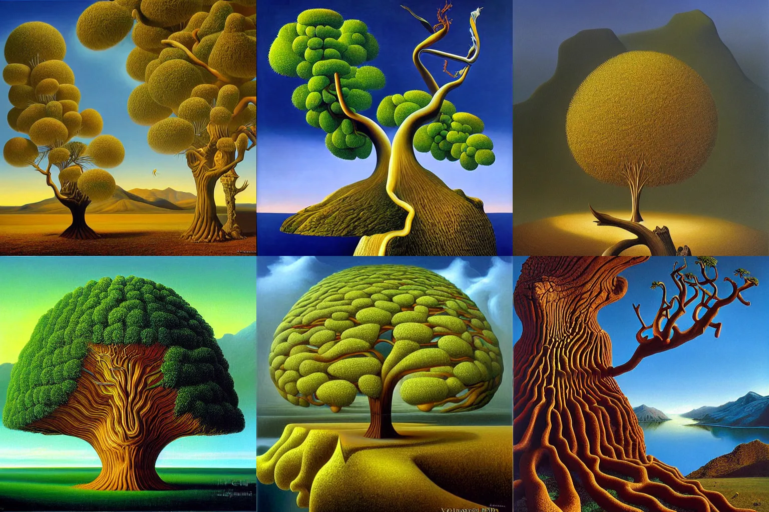 Prompt: a surreal painting of nothofagus by vladimir kush and salvador dali