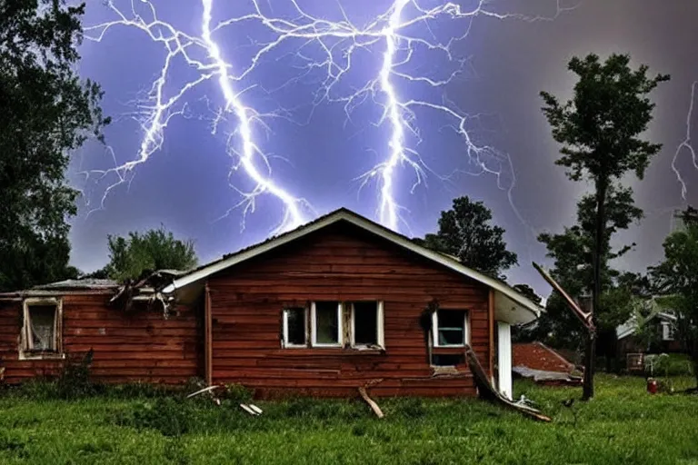 Image similar to struck by lightning inside home