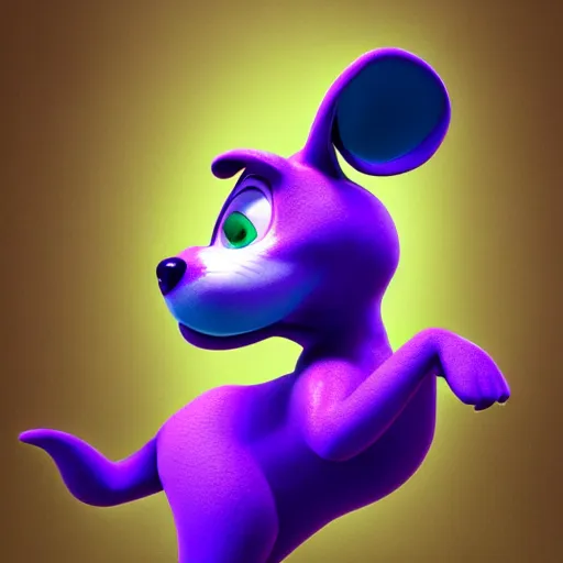 Image similar to a beautiful award winning 3d render of Milo a purple dog doing a dance, in the style of disney, comic book style, the dog is doing a ballet dance, highly detailed, 8k resolution, octane renderer