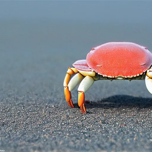 Image similar to A cute smiling crab on the beach, cute digital art by Quint Buchholz