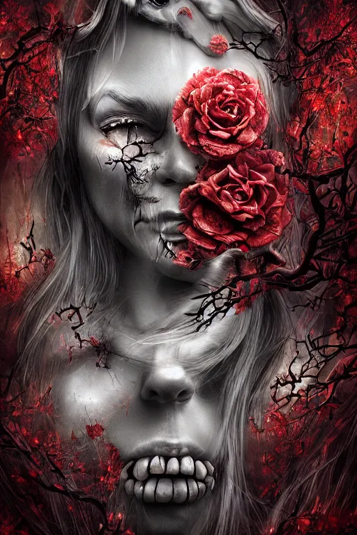 Image similar to stunningly gorgeous nightmare, digital art, highly detail, vivid, terrifying