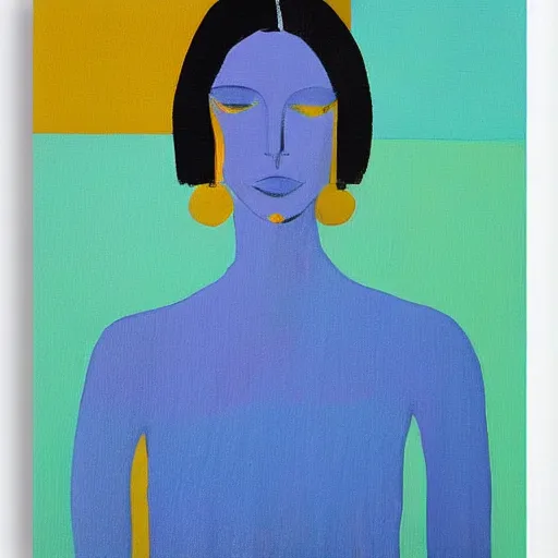 Prompt: chic boho portrait painting of a woman, Abstract Art, Art Print, by Gary Hume, trending on Saatchi Art