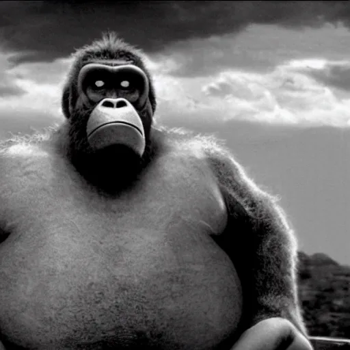 Prompt: A movie still of Danny Devito as King Kong