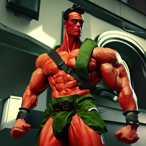 Prompt: Cammy, Man, handsome, muscular, sharp focus, colorful, photograph, octane render