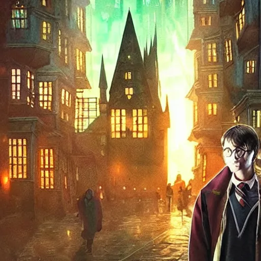 Image similar to harry potter cyberpunk