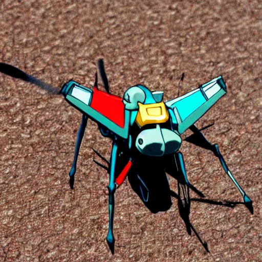 Prompt: mosquito, in the shape of gundam