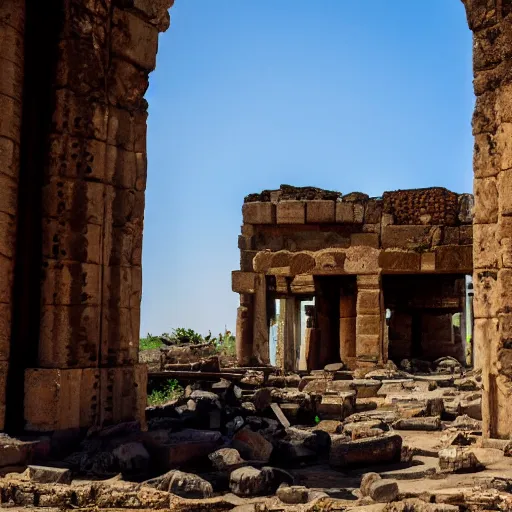 Image similar to Ruins of an walmart Temple in mesopotanian ancient city, walmart temple, award winning photo