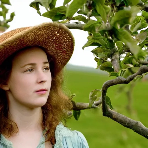 Prompt: girl has morphed into an apple tree. folk. thomas hardy tess of the d'urbervilles. pastoral. folk