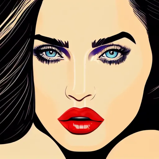 Image similar to megan fox portrait by arunas kacinskas, digital illustration, vector illustration