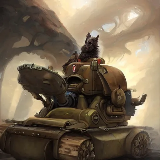 Image similar to anthropomorphic Borzoi wippet Tank Driver, Modern Tank driver outfit, cute and adorable, pretty, beautiful, DnD character art portrait, matte fantasy painting, DeviantArt Artstation, by Jason Felix by Steve Argyle by Tyler Jacobson by Peter Mohrbacher, cinema