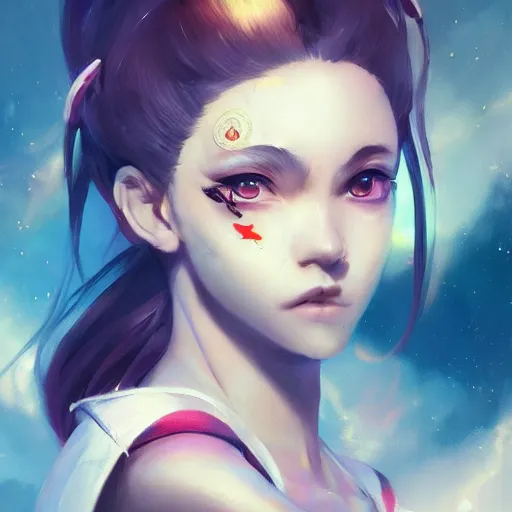 Image similar to A portrait of sailor moon, Yakuza art, art by greg rutkowski, matte painting, trending on artstation