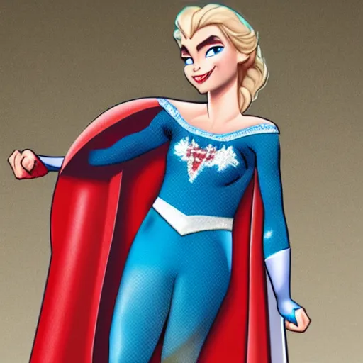 Image similar to Elsa as a superhero