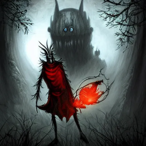 Image similar to ladybug as a dark souls monster, fantasy art style, scary atmosphere, nightmare - like dream