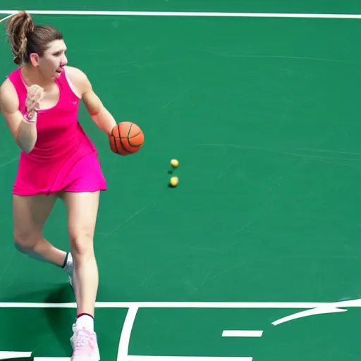Image similar to Simona Halep playing basketball