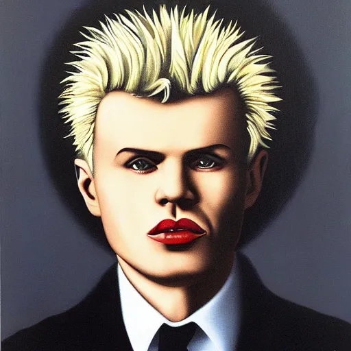 Image similar to billy idol by rene magritte, hd, 4 k, detailed, award winning