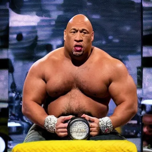 Image similar to fat dwayne the rock jhonson