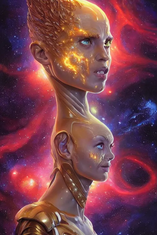 Image similar to beautiful oil painting with high detail of a wise Space ent(Melting) made of stars and plasma, hybrid from dungeons and dragons and art direction by James Cameron ;by artgerm; wayne reynolds art station; cinematic quality character render; low angle; ultra high quality model; production quality cinema model