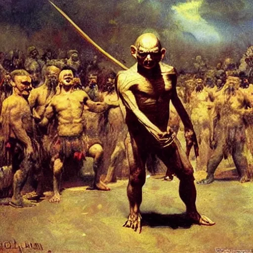 Golum in style of reply of the zaporozhian cossacks stable diffusion