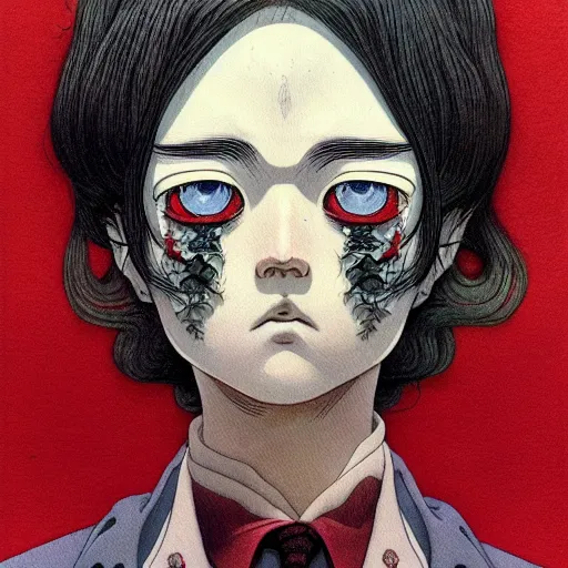 Image similar to prompt: Portrait painted in Miyazaki color style drawn by Katsuhiro Otomo and Takato Yamamoto, inspired by Fables, china doll face, smooth face feature, intricate oil painting, high detail, sharp high detail, manga and anime 2000