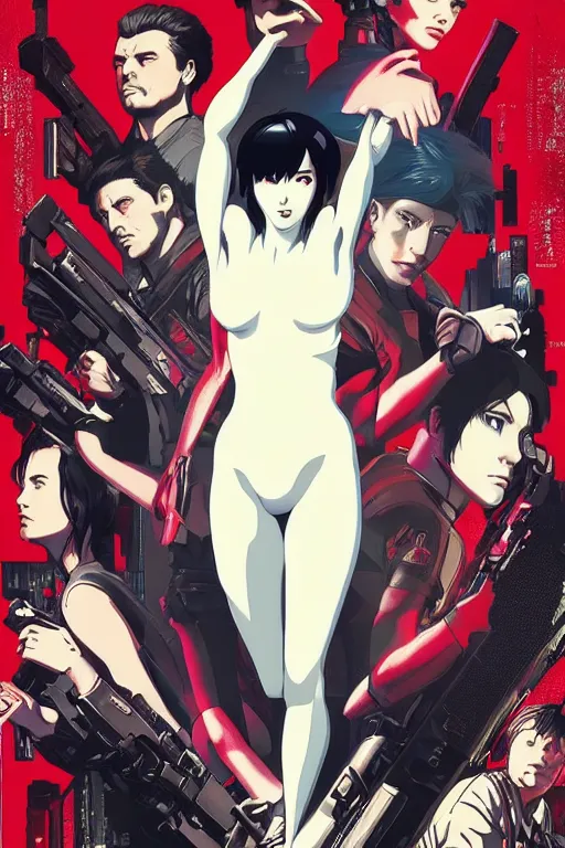 Prompt: ghost in the shell poster