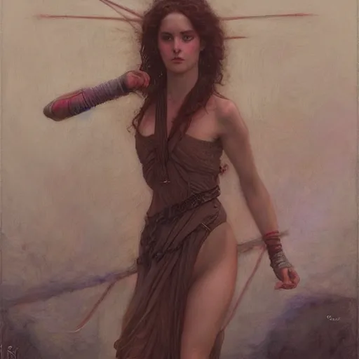 Image similar to a painting in the style of tom bagshaw, and in the style of donato giancola, and in the style of john william waterhouse.