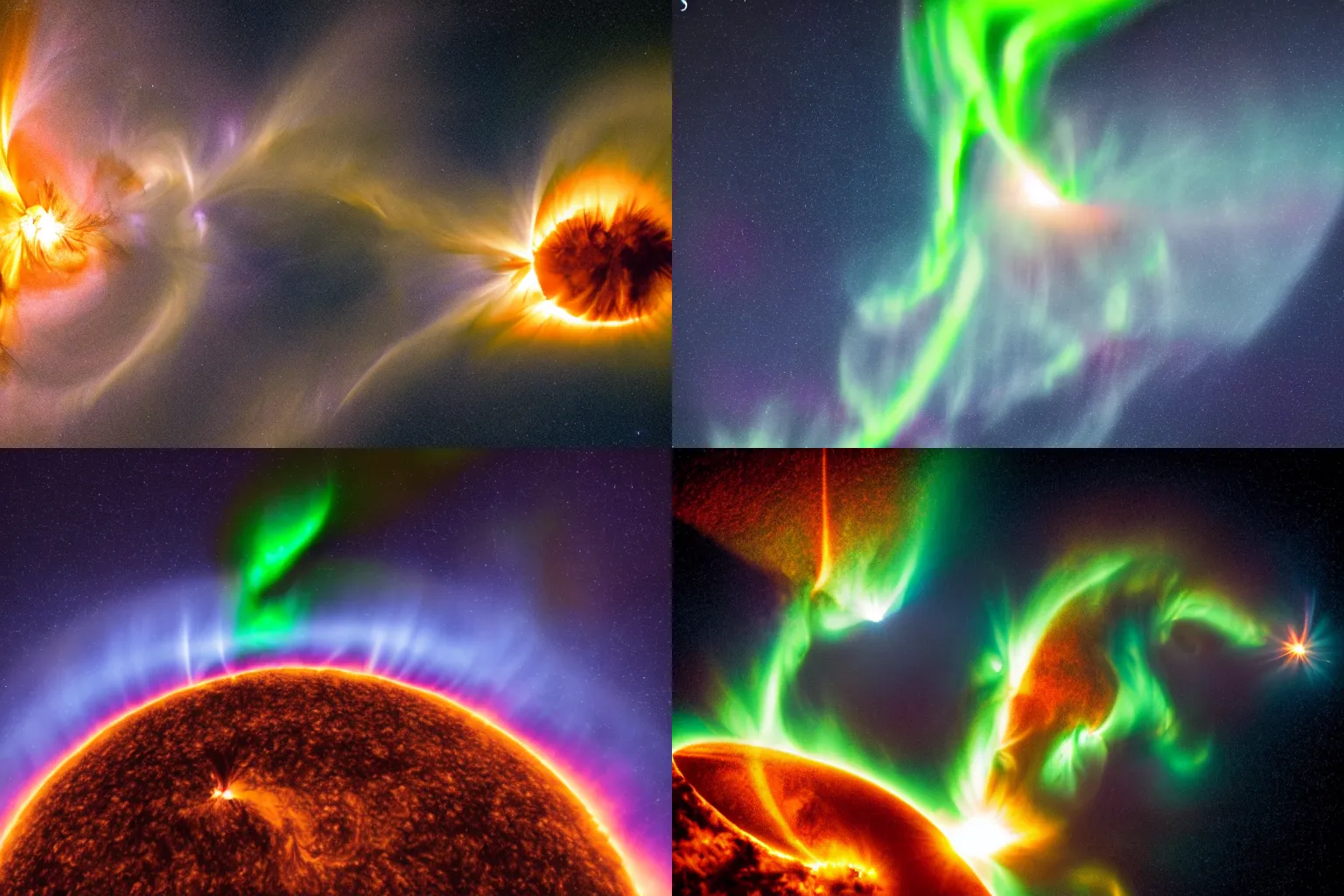 Prompt: photograph of a solar storm, astrophotography, Sun photography, solar flare, NASA, 4K, Detailed, HDR