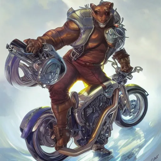 Prompt: biker mice from mars, fantasy, d & d, portrait, highly detailed, digital painting, artstation, concept art, sharp focus, illustration, art by artgerm and greg rutkowski and alphonse mucha