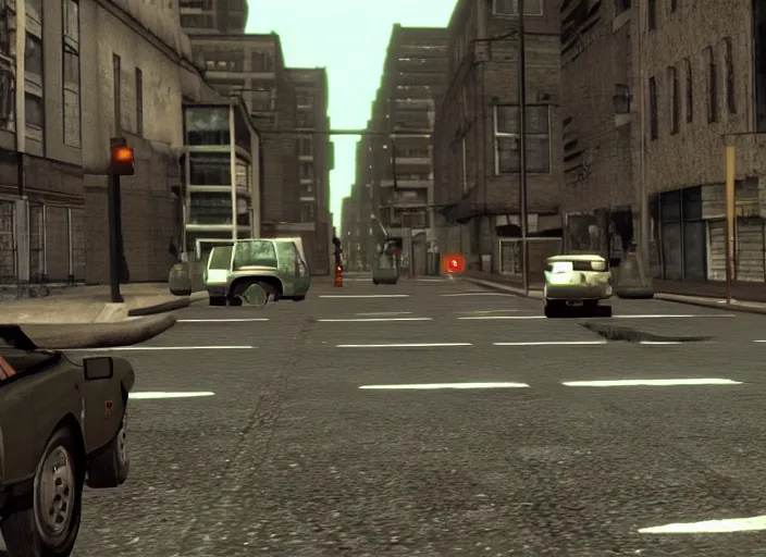 Prompt: lonely city streets. screenshot of goldeneye. nintendo 6 4 ( 1 9 9 6 )