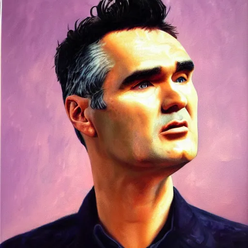 Prompt: oil painting of the singer Morrissey, highly detailed, 8k, cinematic,